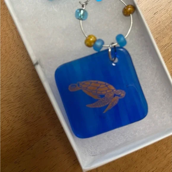 Wine Glass Charms, Beach-Themed, Set of 3 - Picture 4 of 4